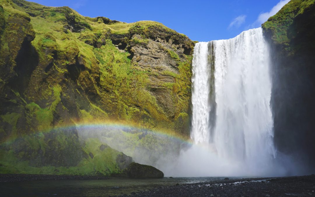 rainbow and waterfall