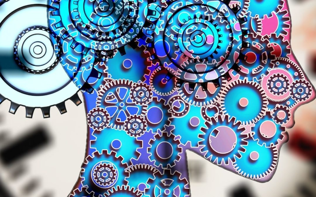 head illustration with gears and watch representing path to your true being